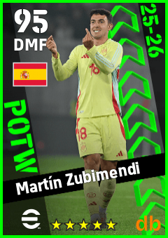 Martín Zubimendi — DMF, OVR 95, MAX 95