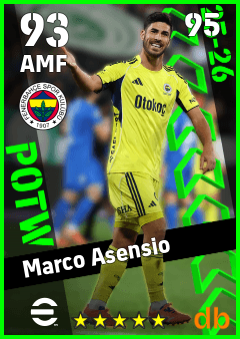 Marco Asensio — AMF, OVR 93, MAX 95