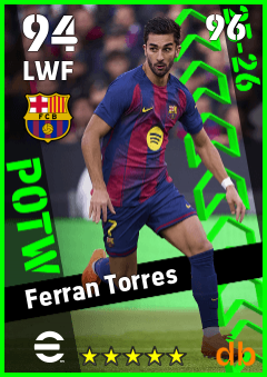 Ferran Torres — LWF, OVR 94, MAX 96