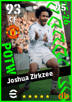 Joshua Zirkzee — CF, OVR 93, MAX 95