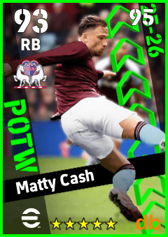 Matty Cash — RB, OVR 93, MAX 95