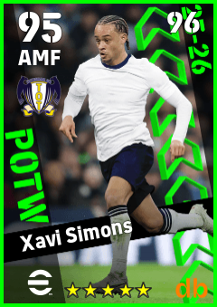 Xavi Simons — AMF, OVR 95, MAX 96