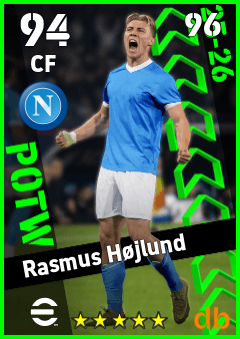 Rasmus Højlund — CF, OVR 94, MAX 96