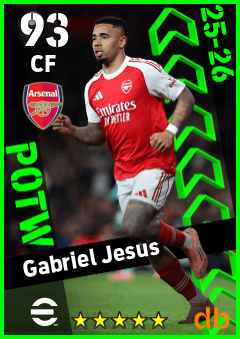 Gabriel Jesus — CF, OVR 93, MAX 93