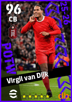 Virgil van Dijk — CB, OVR 96, MAX 96