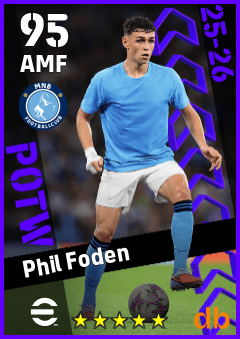 Phil Foden — AMF, OVR 95, MAX 95