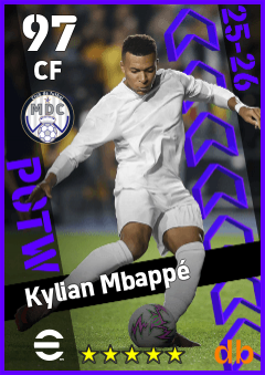 Kylian Mbappé — CF, OVR 97, MAX 97
