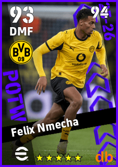 Felix Nmecha — DMF, OVR 93, MAX 94