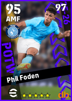 Phil Foden — AMF, OVR 95, MAX 97