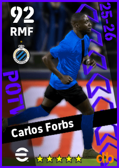 Carlos Forbs — RMF, OVR 92, MAX 92