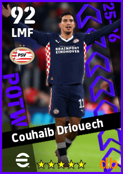 Couhaib Driouech — LMF, OVR 92, MAX 92