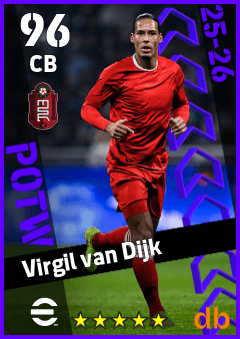 Virgil van Dijk — CB, OVR 96, MAX 96