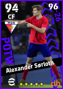 Alexander Sørloth — CF, OVR 94, MAX 96