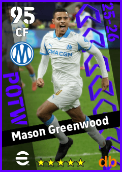 Mason Greenwood — CF, OVR 95, MAX 95