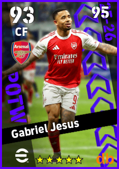 Gabriel Jesus — CF, OVR 93, MAX 95