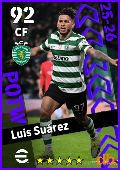 Luis Suárez — CF, OVR 92, MAX 92