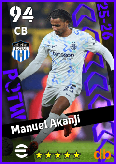 Manuel Akanji — CB, OVR 94, MAX 94
