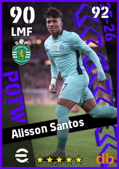 Alisson Santos — LMF, OVR 90, MAX 92