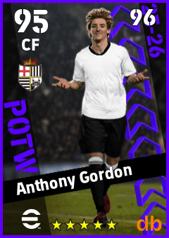 Anthony Gordon — CF, OVR 95, MAX 96