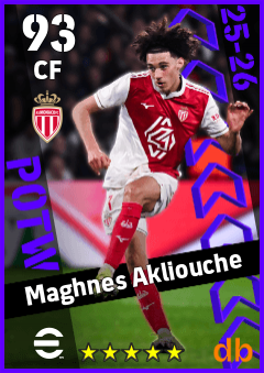 Maghnes Akliouche — CF, OVR 93, MAX 93