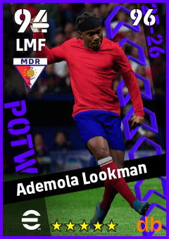 Ademola Lookman — LMF, OVR 94, MAX 96