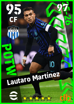 Lautaro Martínez — CF, OVR 95, MAX 97