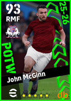 John McGinn — RMF, OVR 93, MAX 93