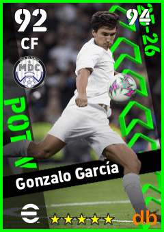 Gonzalo García — CF, OVR 92, MAX 94