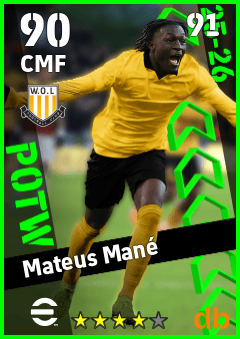 Mateus Mané — CMF, OVR 90, MAX 91