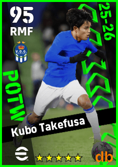 Kubo Takefusa — RMF, OVR 95, MAX 95