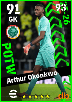 Arthur Okonkwo — GK, OVR 91, MAX 93