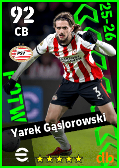 Yarek Gąsiorowski — CB, OVR 92, MAX 92