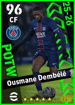 Ousmane Dembélé — CF, OVR 96, MAX 96