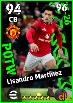 Lisandro Martínez eFootball player card