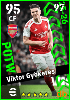 Viktor Gyökeres — CF, OVR 95, MAX 97