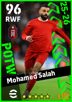 Mohamed Salah — RWF, OVR 96, MAX 96