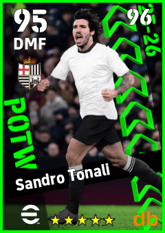 Sandro Tonali — DMF, OVR 95, MAX 96