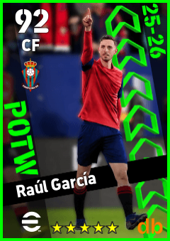 Raúl García — CF, OVR 92, MAX 92