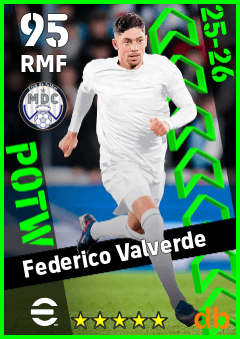 Federico Valverde — RMF, OVR 95, MAX 95