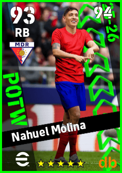 Nahuel Molina — RB, OVR 93, MAX 94