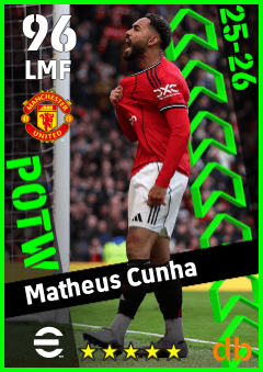 Matheus Cunha — LMF, OVR 96, MAX 96
