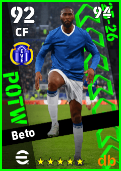 Beto — CF, OVR 92, MAX 94