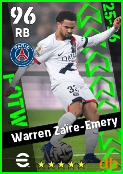 Warren Zaïre-Emery — RB, OVR 96, MAX 96