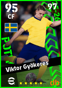 Viktor Gyökeres — CF, OVR 95, MAX 97