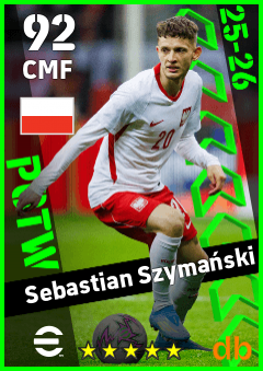 Sebastian Szymański — CMF, OVR 92, MAX 92