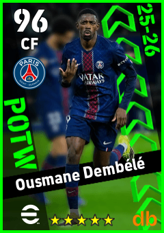 Ousmane Dembélé — CF, OVR 96, MAX 96