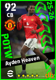 Ayden Heaven — CB, OVR 92, MAX 92