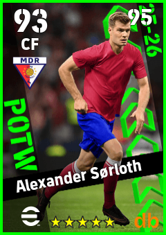 Alexander Sørloth — CF, OVR 93, MAX 95