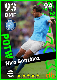 Nico González — DMF, OVR 93, MAX 94