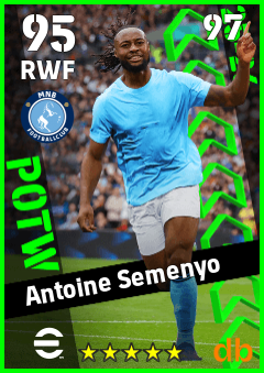 Antoine Semenyo — RWF, OVR 95, MAX 97